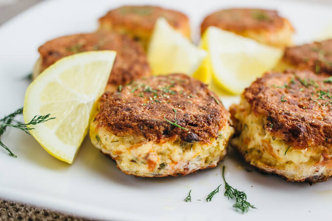Easy Crab Cakes Stuffed with Smoked Salmon - Savory Tooth
