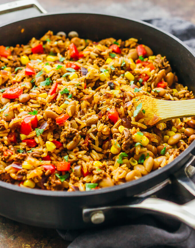 Southwest Beef and Rice Skillet - Savory Tooth