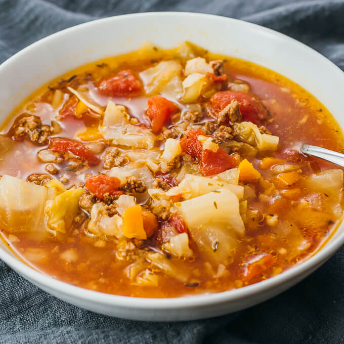 Instant Pot Cabbage Soup With Beef - Savory Tooth