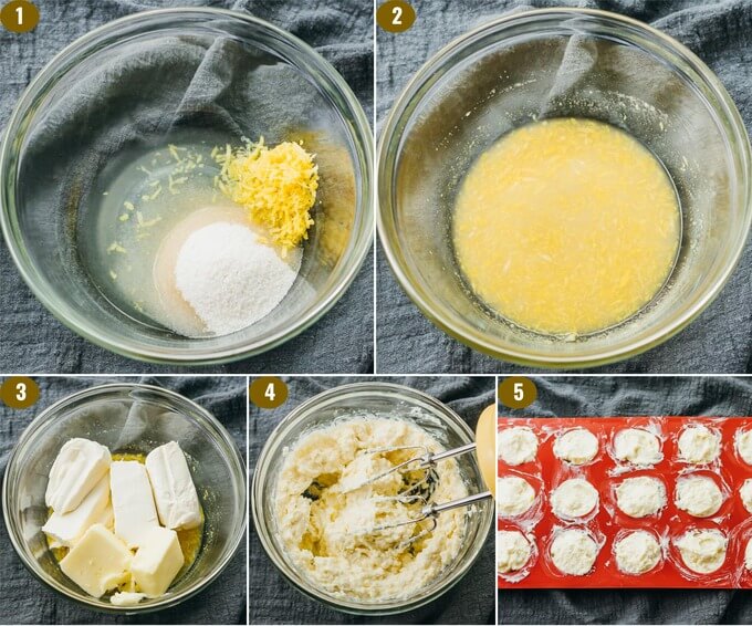 collage showing how to make lemon fat bombs