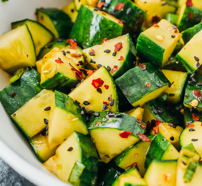 Spicy Asian Cucumber Salad Savory Tooth