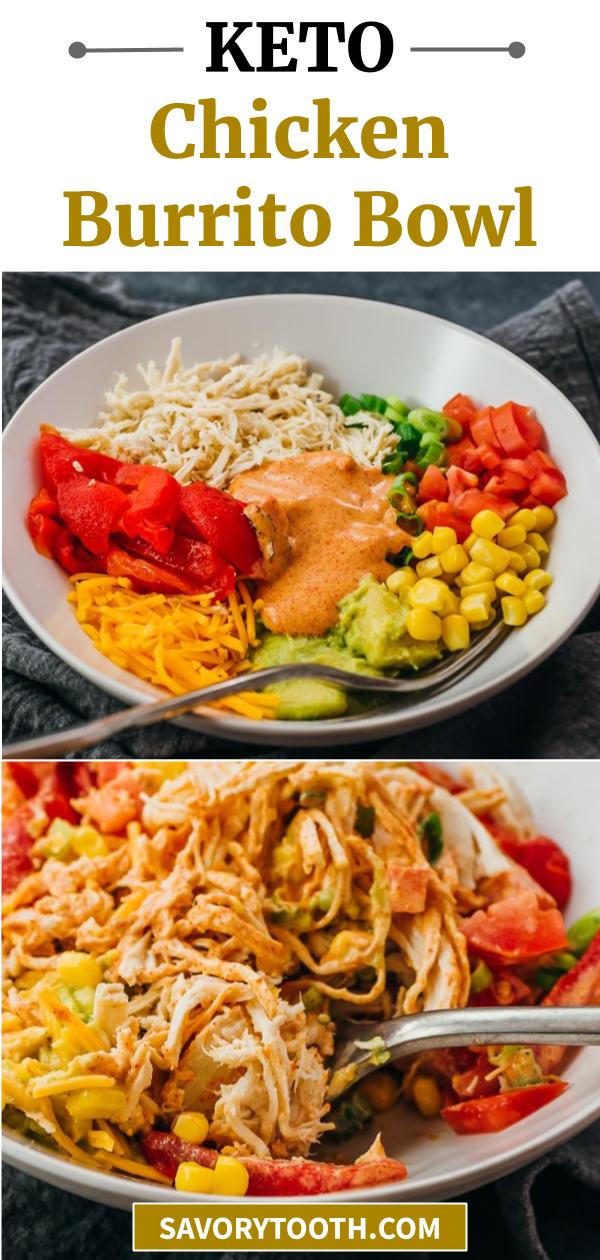 Keto Burrito Bowl with Chicken - Savory Tooth